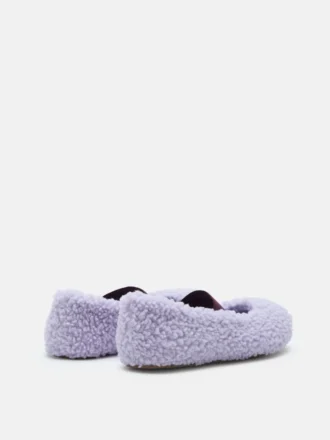 Ballerines en peau de mouton lilas