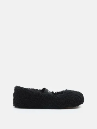Ballerines en peau de mouton noir