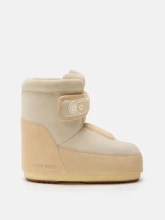 Bottes en daim beige Icon Strap Moon Boot X Vandythepink®