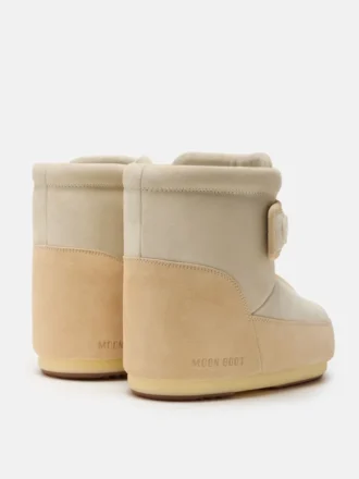 Bottes en daim beige Icon Strap Moon Boot X Vandythepink®