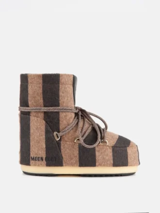 Bottes en feutre rayées beiges Icon Low Jacquemus + Moon Boot