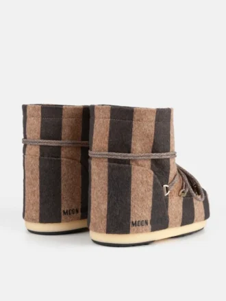 Bottes en feutre rayées beiges Icon Low Jacquemus + Moon Boot