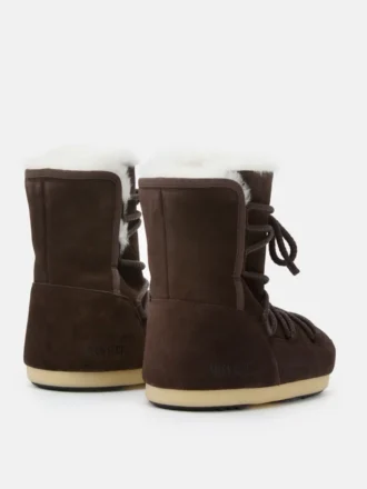 Bottes Evx en daim marron foncé et peau de mouton