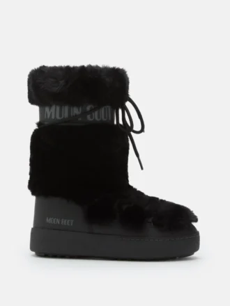 Bottes hautes Ltrack en fausse fourrure noire
