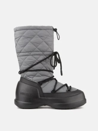 Bottes hautes matelassées Mezzaluna grises