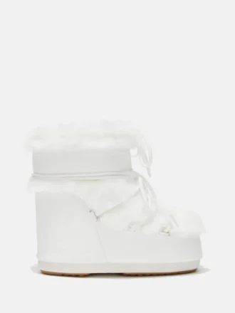 Bottes Icon Low en fausse fourrure blanche