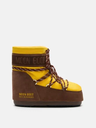 Bottes Moon Boot X Guest in Residence Icon Low en nylon, couleur tournesol et cacao