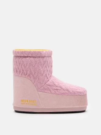 Bottes Moon Boot X Guest in Residence Icon Low sans lacets en tricot rose