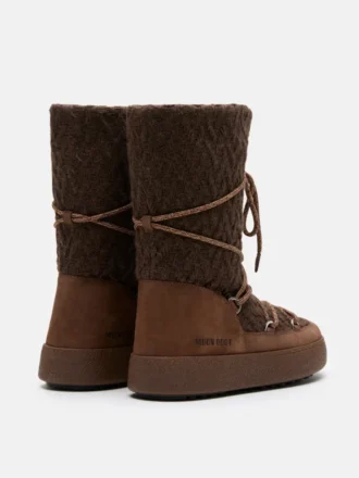 Bottes Moon Boot X Guest in Residence Ltrack en tricot couleur cacao Bottes Moon Boot X Guest in Residence Ltrack en tricot couleur cacao