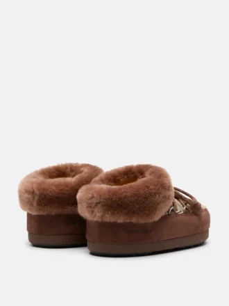 Moon Boot X Guest in Residence : Mules Evx Chalet en fausse fourrure couleur cacao