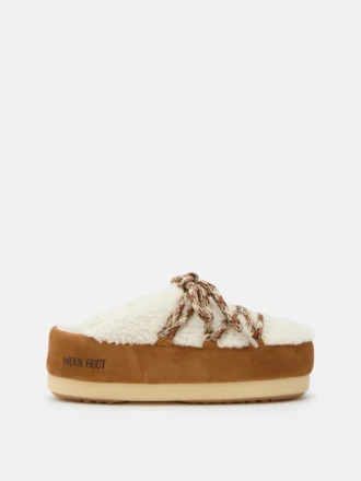 Mules Evx en peau de mouton marron
